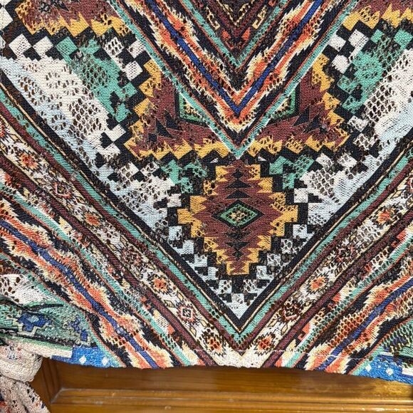 Retro Apparel Boho Multi Colored Side Tie Top Women’s Medium - Picture 3 of 5